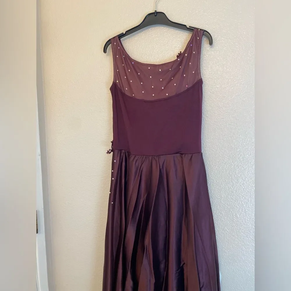 WEISSMAN Dance burgundy purple Costume dress Chasing Cars 13094 solo MA adult